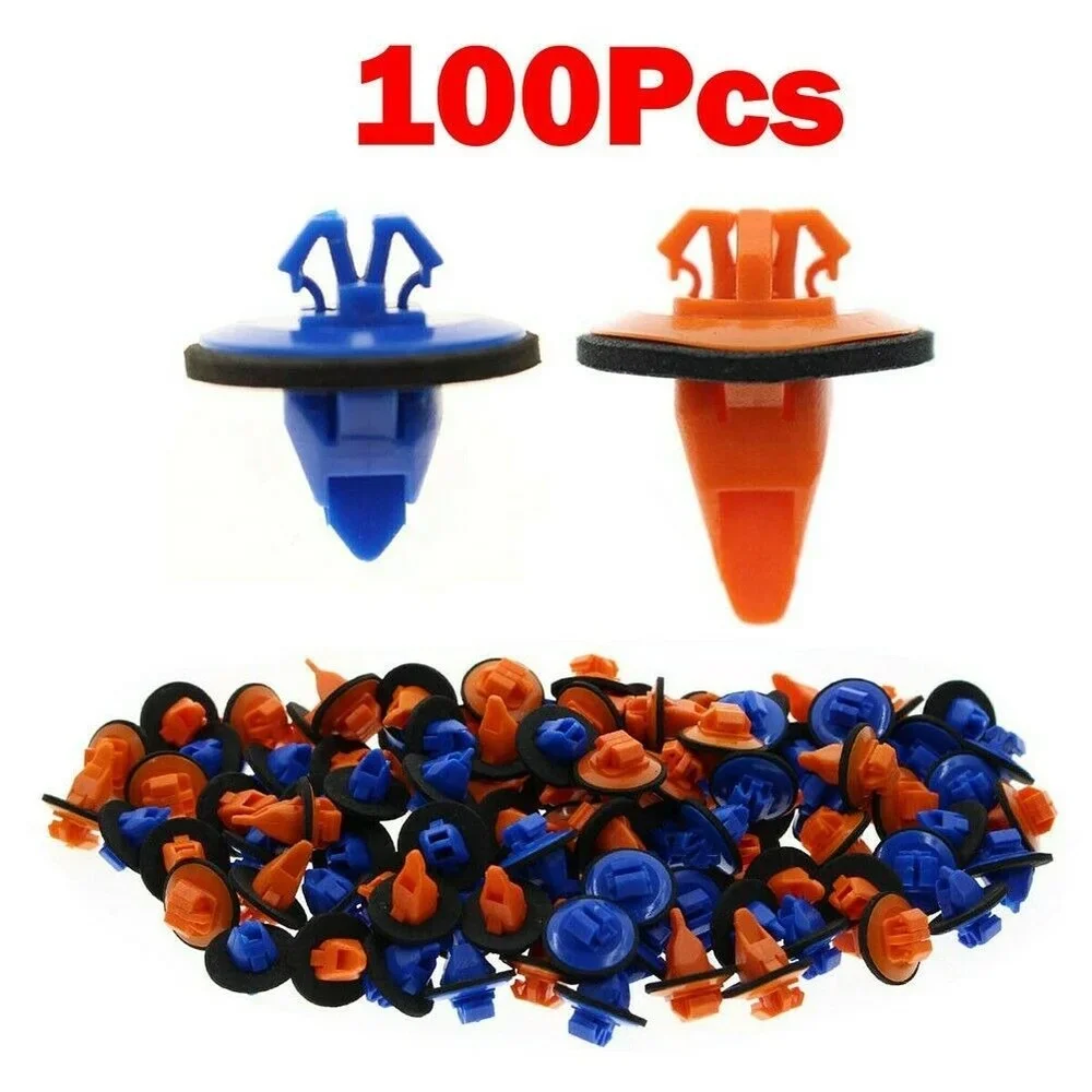 

100pcs Blue/Orange Car Auto Bumper Guards Fender Card Buckle Car Fender Retainer