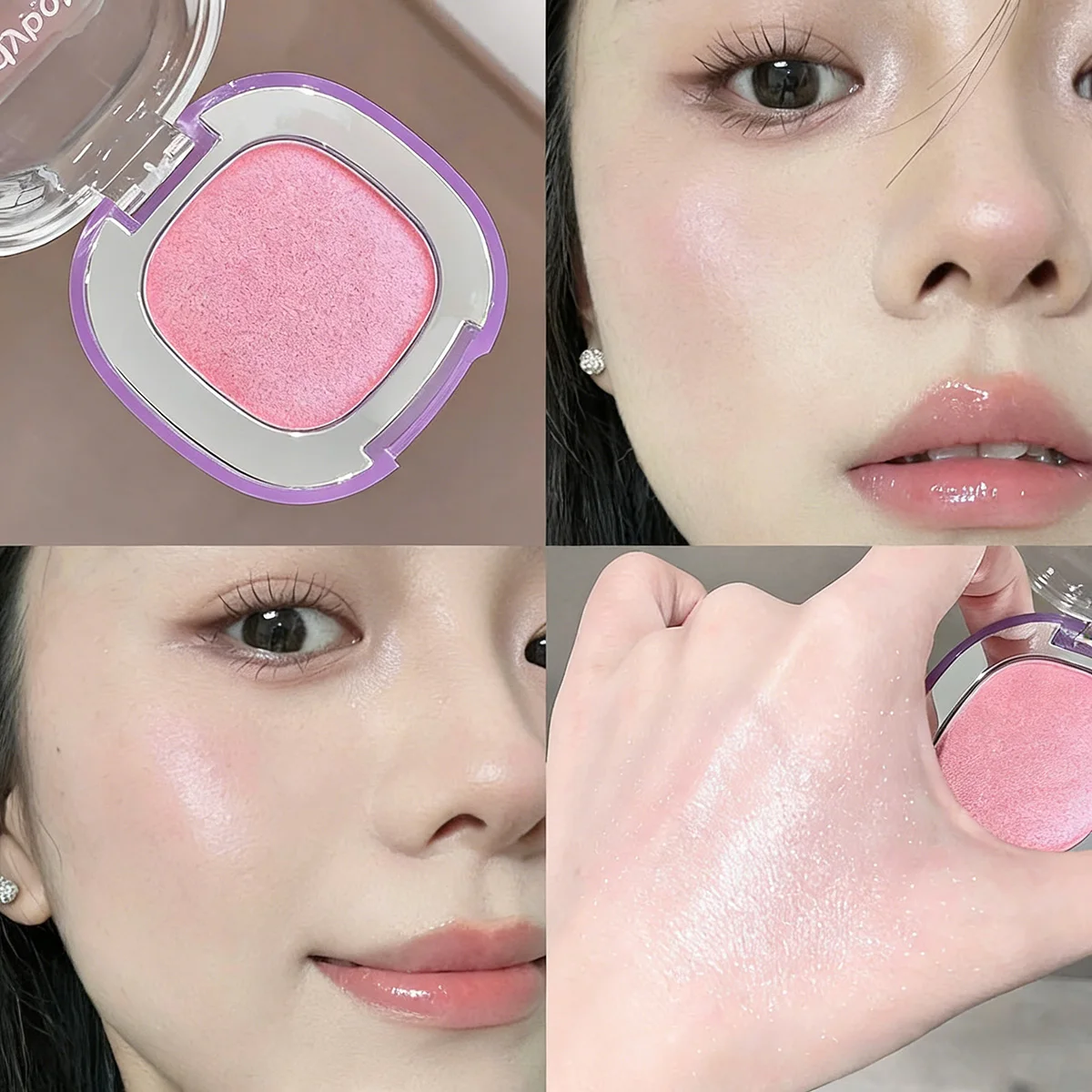 Kodyboll Crystal Shine Highlighter Powder Glowing Hydrating Smooth Natural Pigment 3D Brightening Makeup