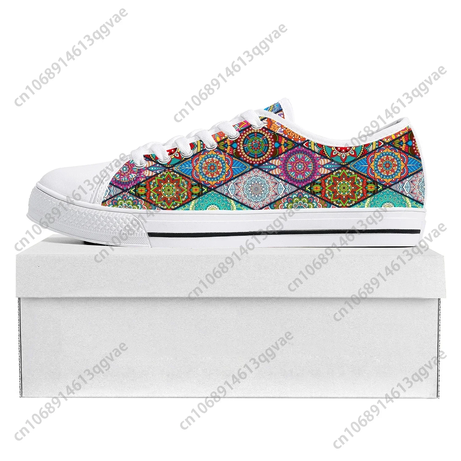 Bohemia Mandala Geometric Low Top Sneakers Mens Womens Tailor-made Shoe Canvas Sneaker Casual Couple Shoes