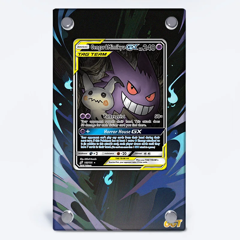 Pokemon PTCG Cards Brick Gengar Mimikyu Anime Game custodia protettiva Self Made Extended Picture acrilico fai da te non Include carte