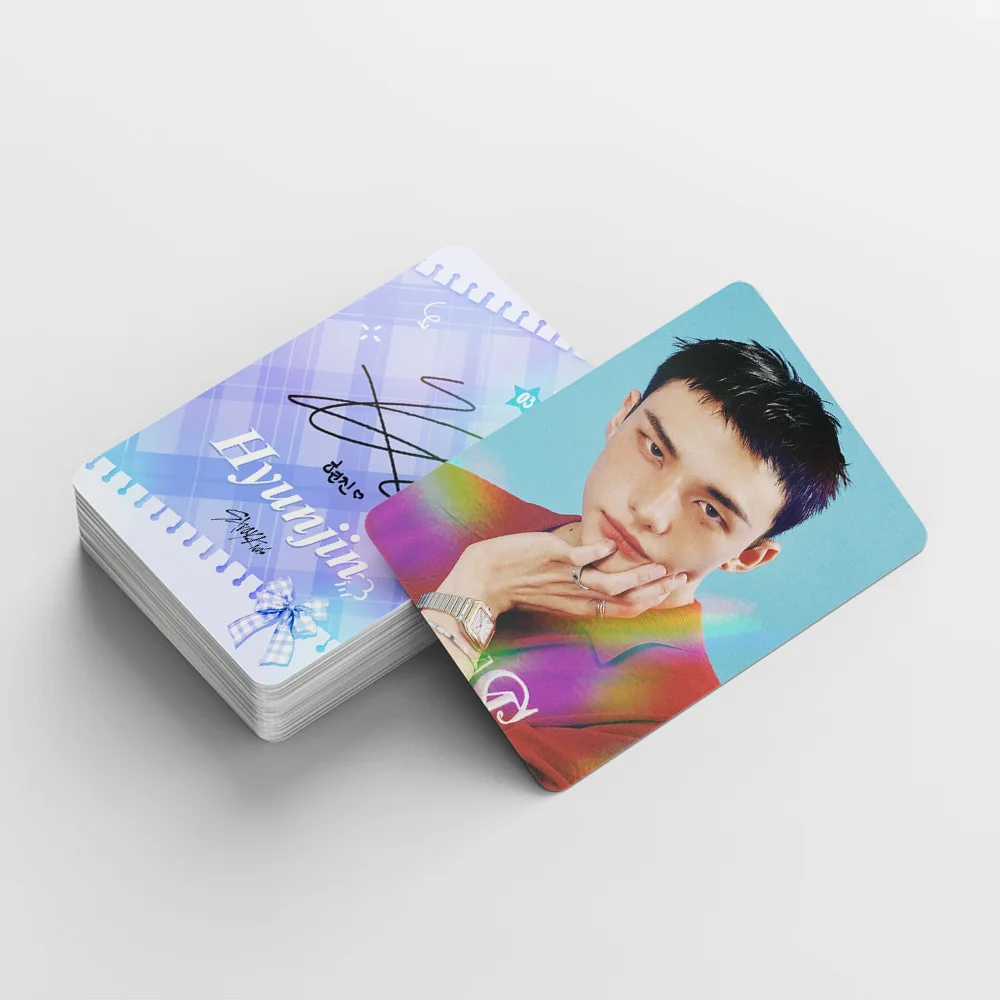 124 szt. Stray Kids KPOP nowy album KARMA Hwang Hyun Jin kolekcja dla fanów idolów naklejki laserowe ze zdjęciami karty LOMO prezenty