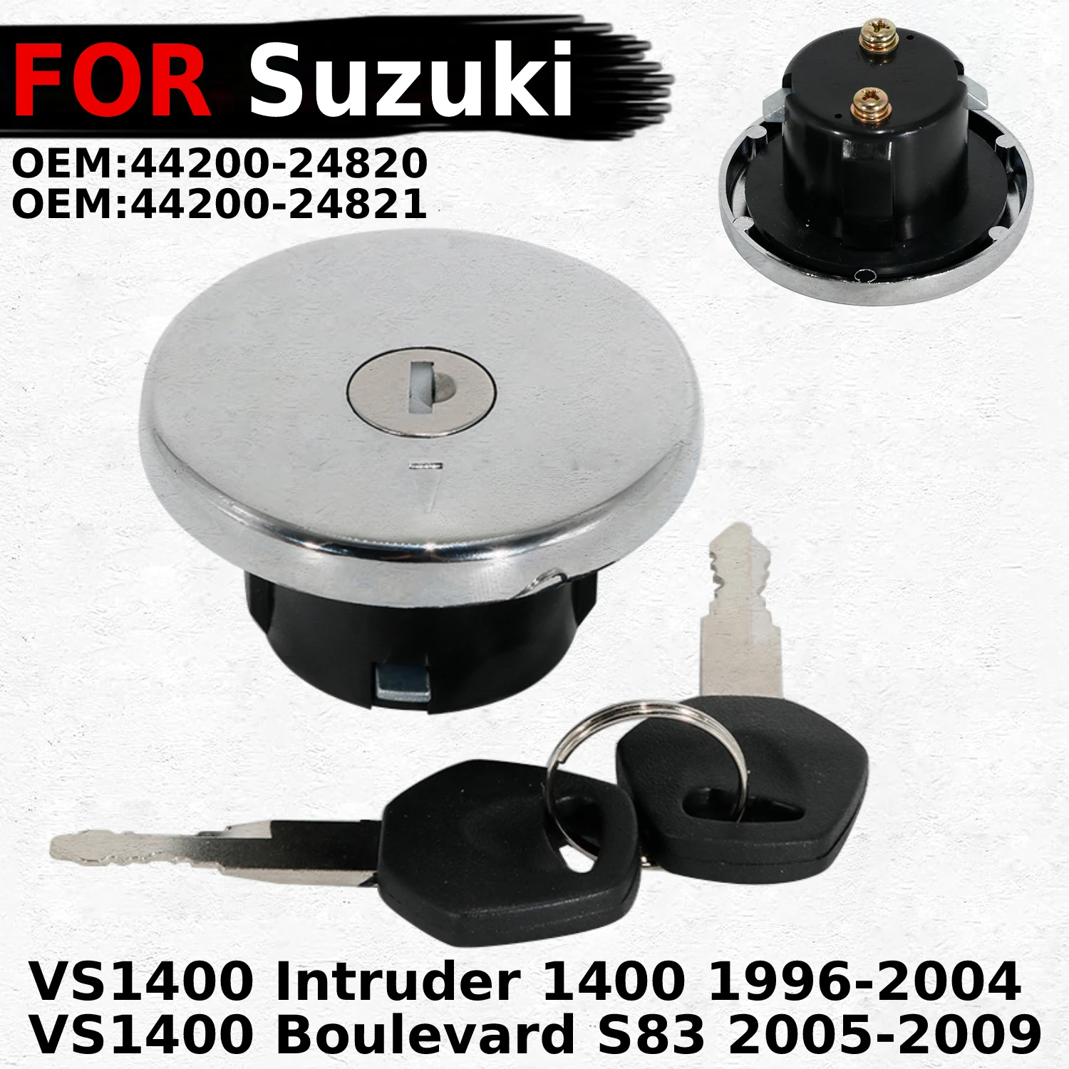 

Motorcycle Ignition Fuel Tank Cap Lock With Key for Suzuki VS1400 Intruder 1400 / Boulevard S83 OEM:44200-24820 / 44200-24821