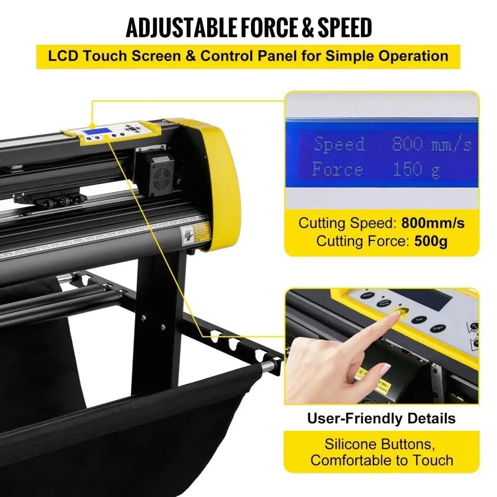 34 Inch Vinyl Cutter Plotter Automatic Contour Cutting Machine with LCD Screen Adjustable and Force for sign Making