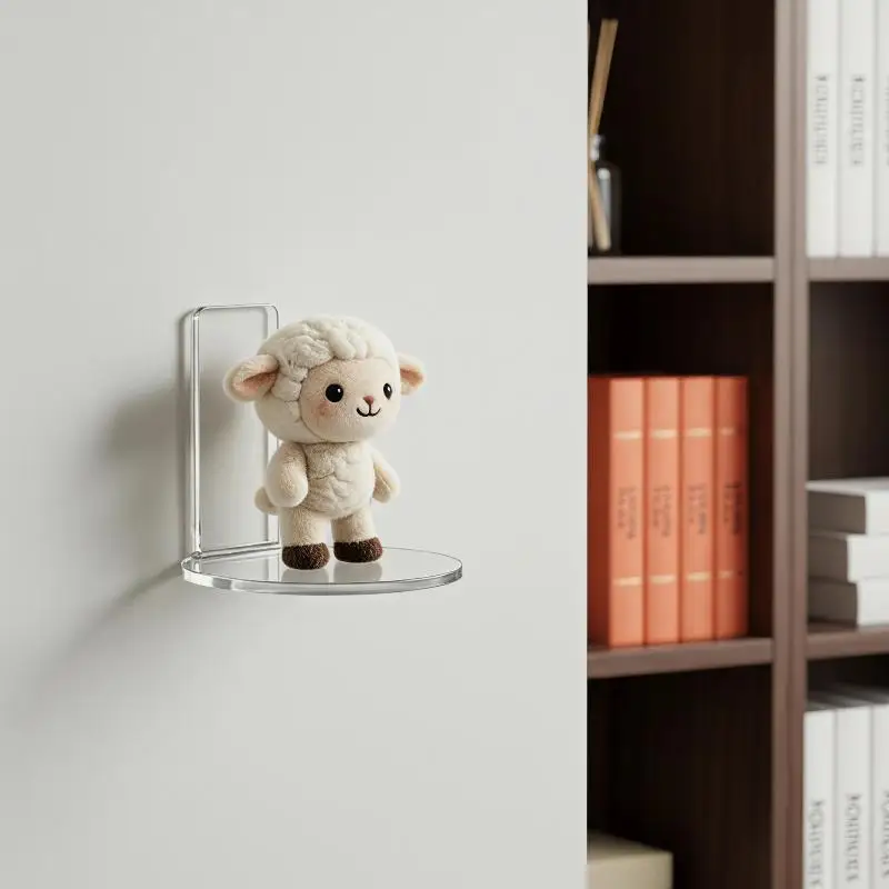 4/8 Pcs Clear Acrylic Wall Mounted Floating Shelves No Drill Easy Install for Kids Room Toy Small Item Storage