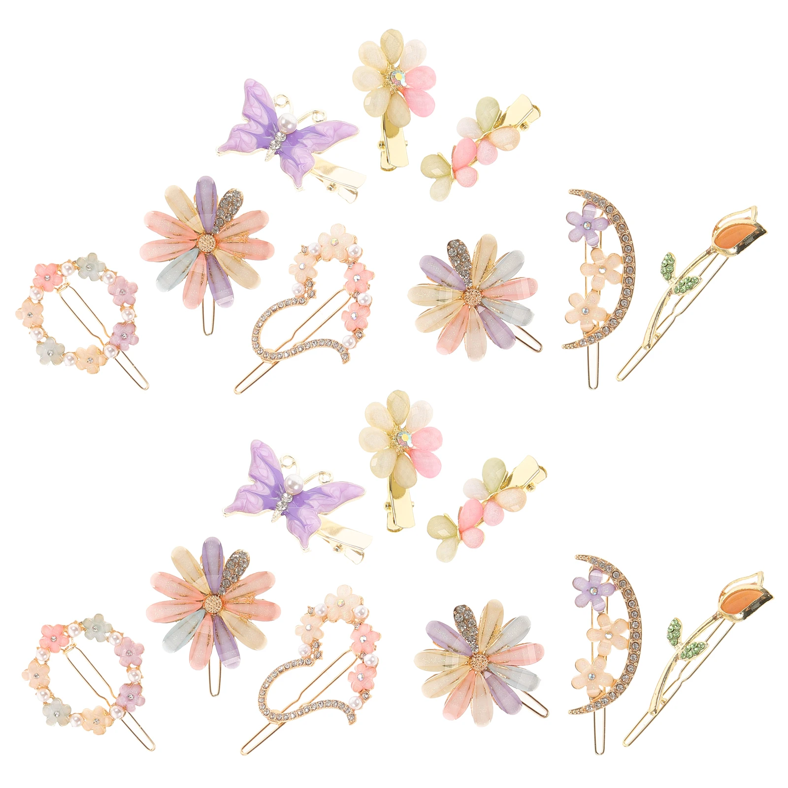 

18pcs Rhinestones Hair Clip Elegant Butterfly Accessories Women Styling Tools Wedding Banquet Decorative Hairpins Fashionable