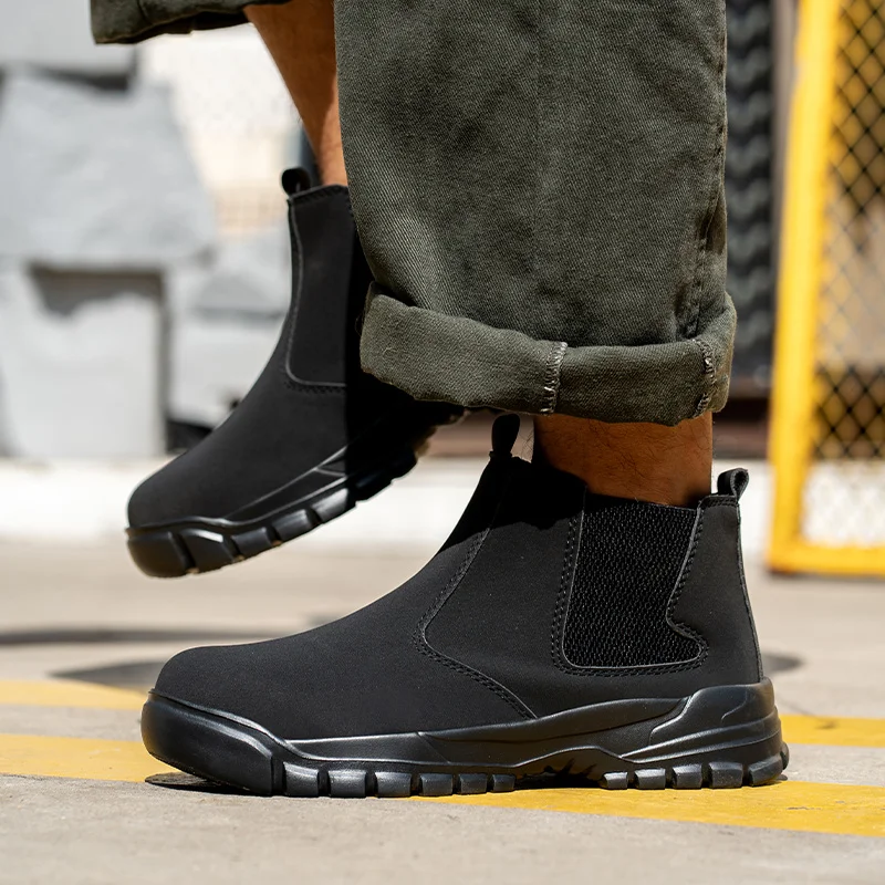 خفيفة الانزلاق على الرجال أحذية عمل السلامة الصلب تو أحذية مريحة كيفلر النعال الصناعية خارج أحذية العمل مقاوم للماء