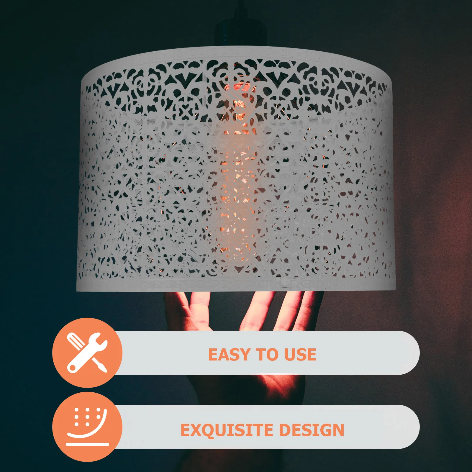 

1Pcs Metal Lampshade Hollow Carved Iron Art Chic Light Cover for Bedroom Living Room Table Wall Ceiling Light Accessory