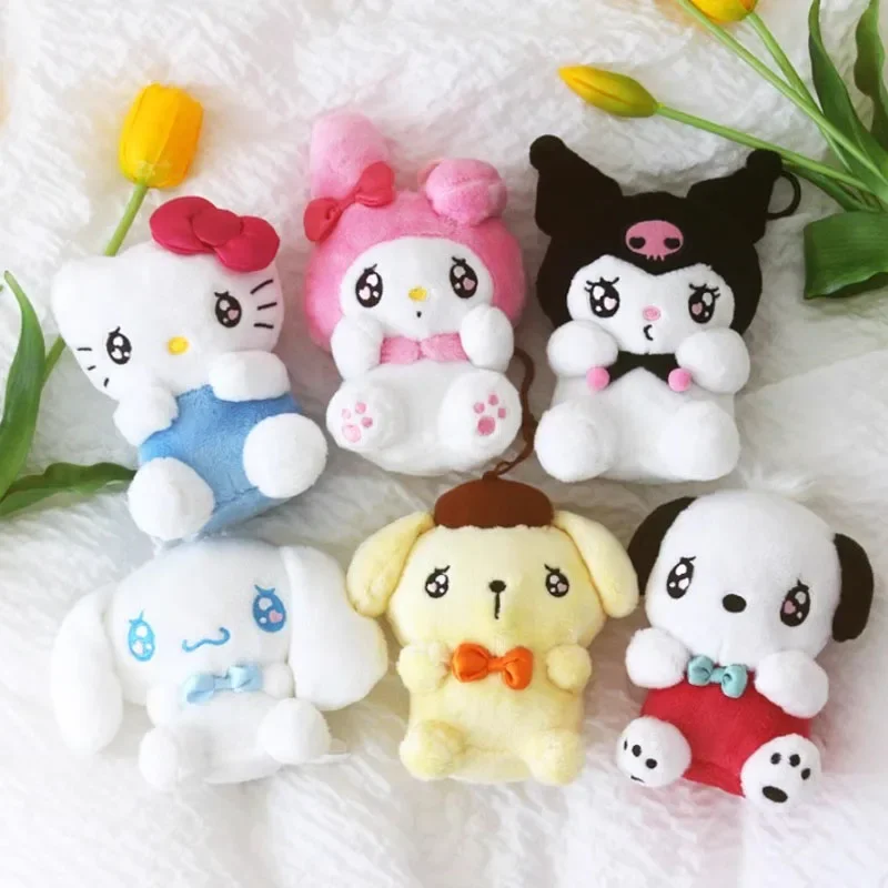 

Korea Original Sanrio Tear Eye Doll Keychain Kitty Melody Pochacco Cinnamoroll Pompom Purin Kawaii Anime Plush Toys Pendant Gift