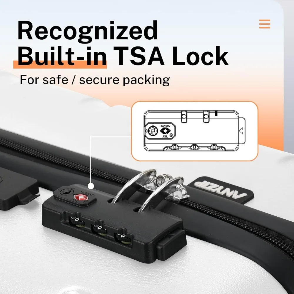 Juego de equipaje ligero de ABS para PC con puerto USB, 20 maletas de mano y 14 mini estuches de cosméticos, equipo de viaje con ruedas