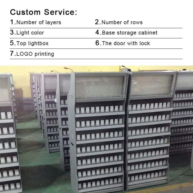 custom.Custom Smoke Shop Cabinet Led Box Floor Display