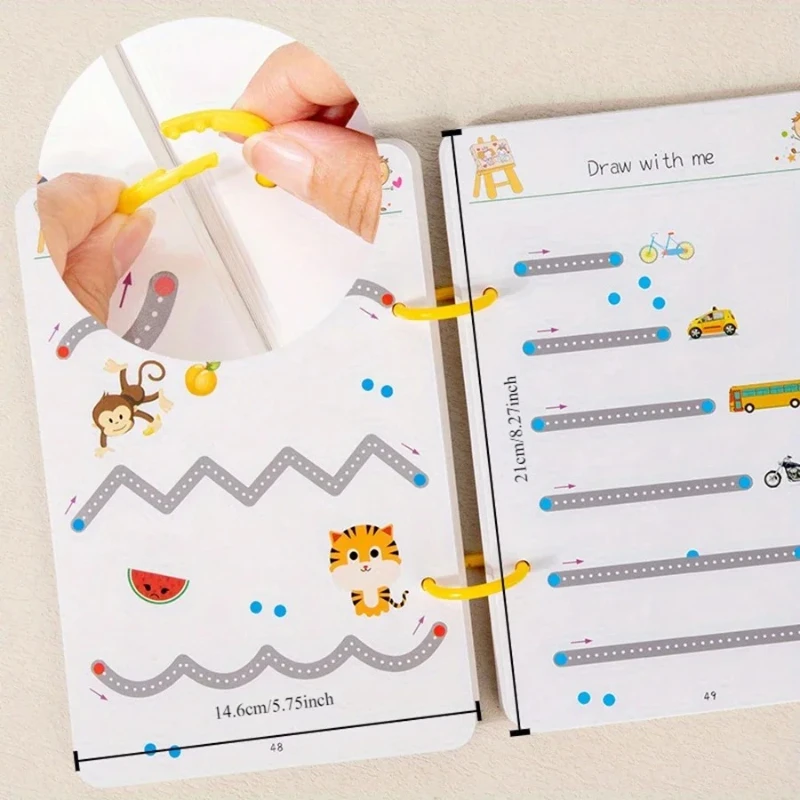 

Educational Picture Books Toddler Pen Control Training Workbook Baby Magical Tracing Practice Copybook Reusable Writing Drawing