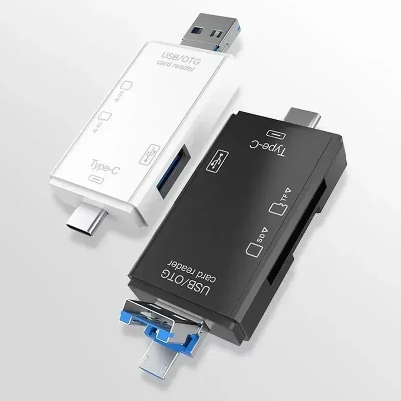 1-6pcs SB-6 In 1 USB 3.0 OTG Card Reader For Secure Digital/TF Cardreaders Splitter Adapter For Mobile Phone Computer
