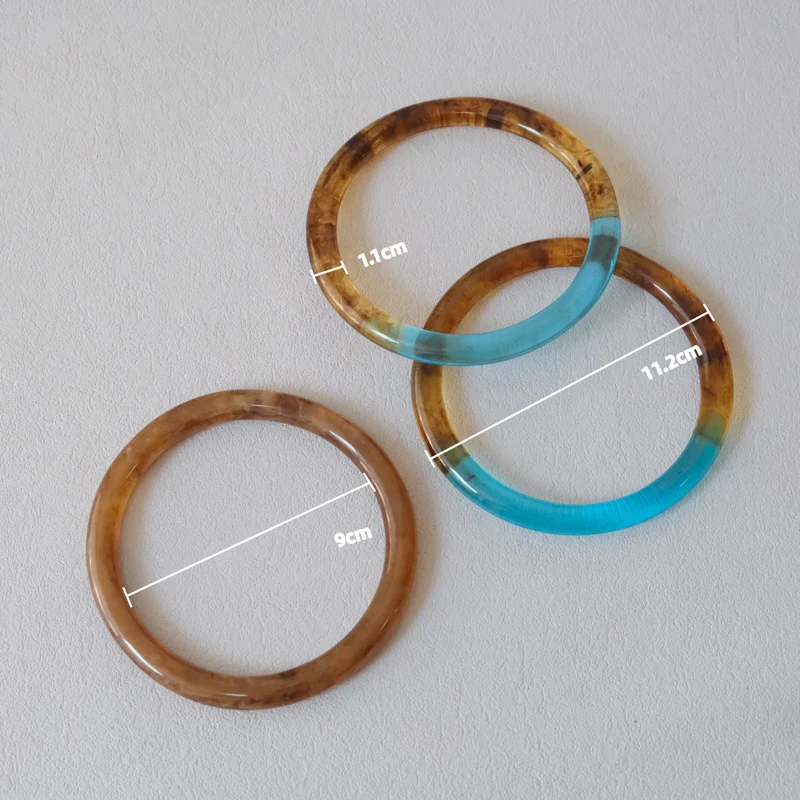 New Woman Bag Accessory Beige Amber Acrylic Resin Bag Parts Luxury Handcrafted Wristband Women Replacement Bag Handle Circlet