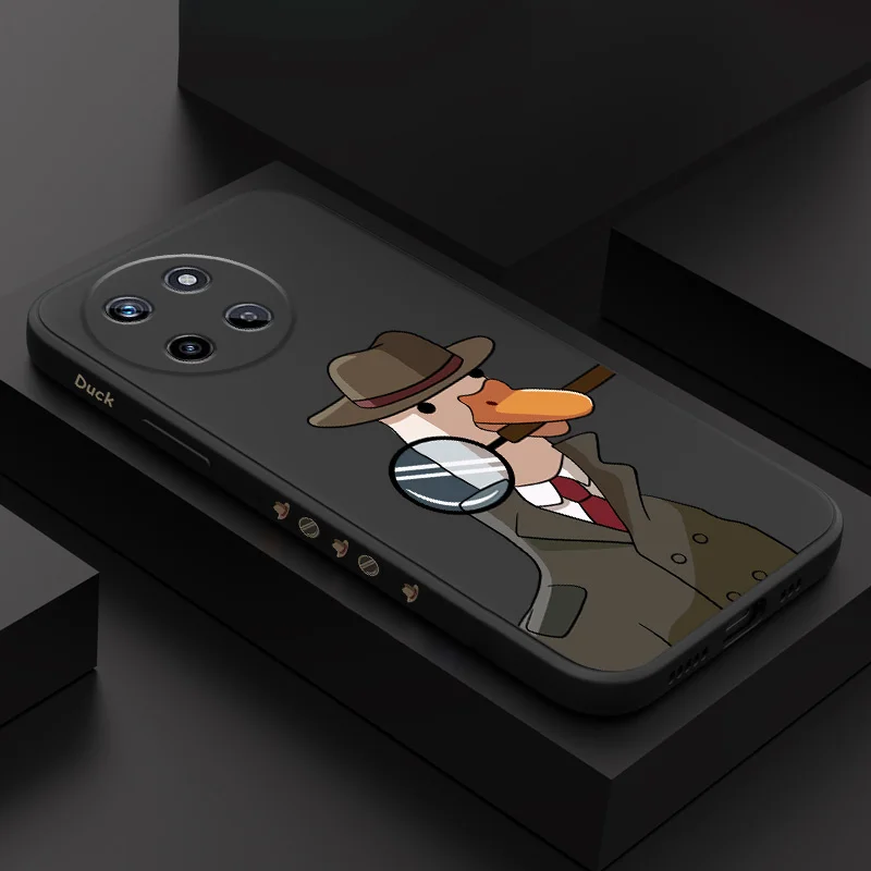 

Lovely Duck Phone Case For OPPO Realme 14 13 12 11 10 9 9i 8 8i 7 Pro Plus C35 C21Y C25Y C25 4G 5G Liquid Silicone Cover