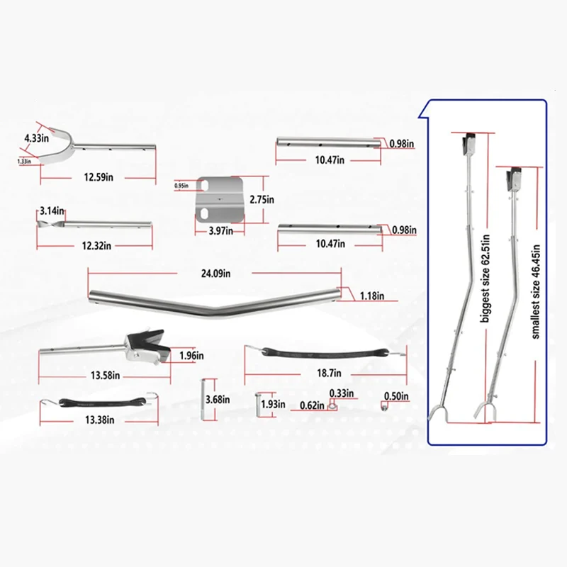 Ahorrador de ruido Universal de alta resistencia ajustable 3001,1068 para Motor fueraborda de hasta 150 HP, ajustable de 28 "a 59"