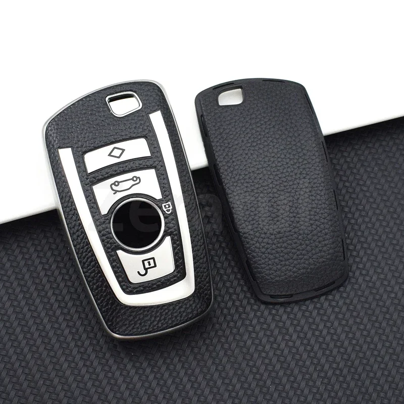 ل BMW F20 F30 G20 F31 F34 F10 G30 F11 X3 F25 X4 I3 M3 M4 1 3 5 سلسلة بولي Leather الجلود حامل مفتاح السيارة غطاء قذيفة فوب بدون مفتاح