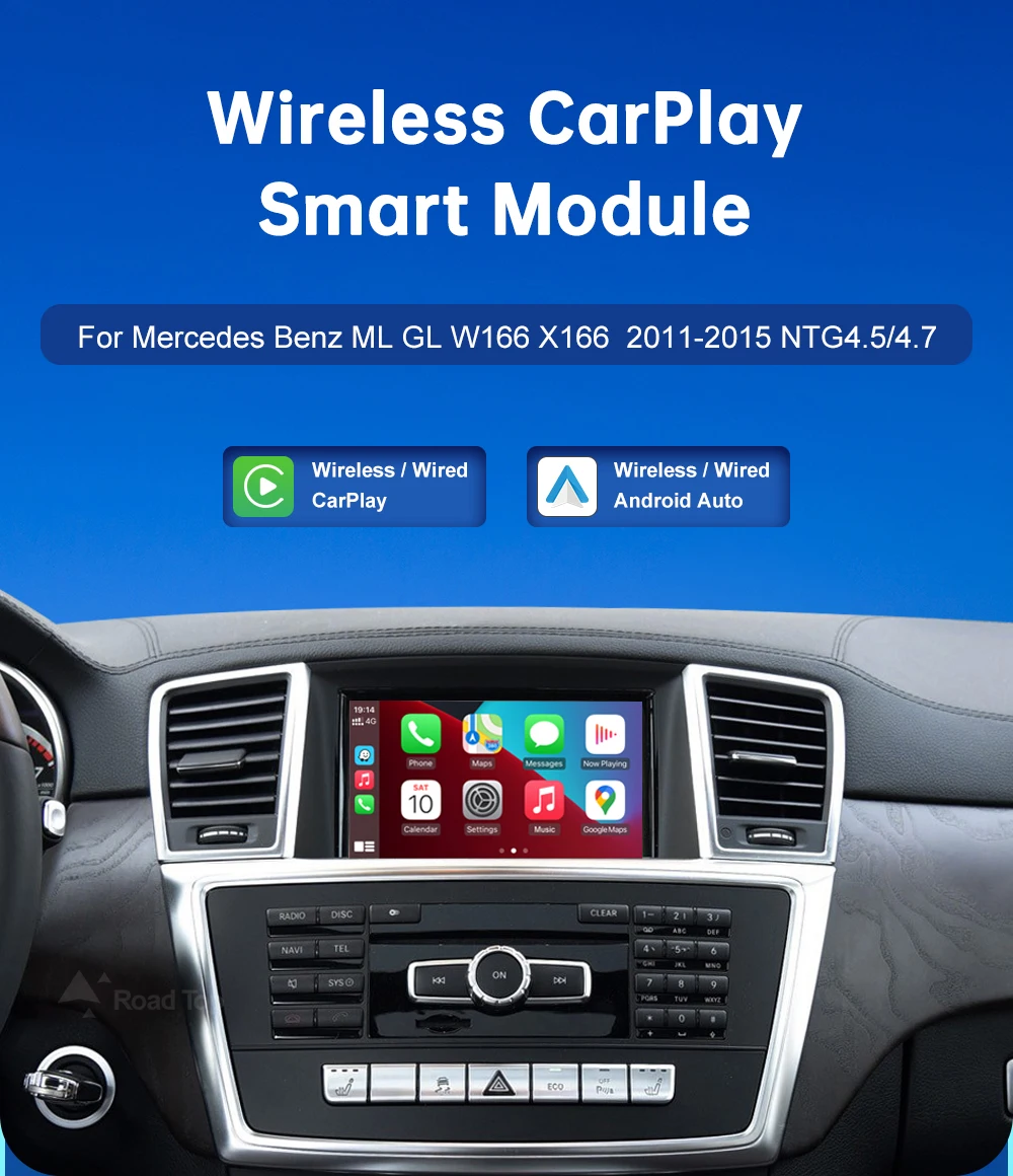 Drahtloses Android Auto für Mercedes Benz ML GL W166 X166 NTG4.5/4.7 2011–2015 mit Carplay-Schnittstelle Mirror Link AirPlay – Detail 1