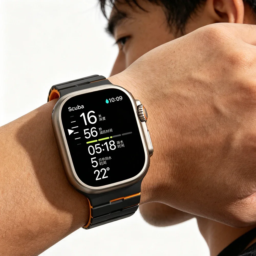 Silikon-Sportarmband für Apple Watch Band 49mm 46mm 45mm 44mm 42mm Correa Armband iWatch Series 11 10 9 8 7 6 5 SE3 Ultra 3 2 – Detail 3