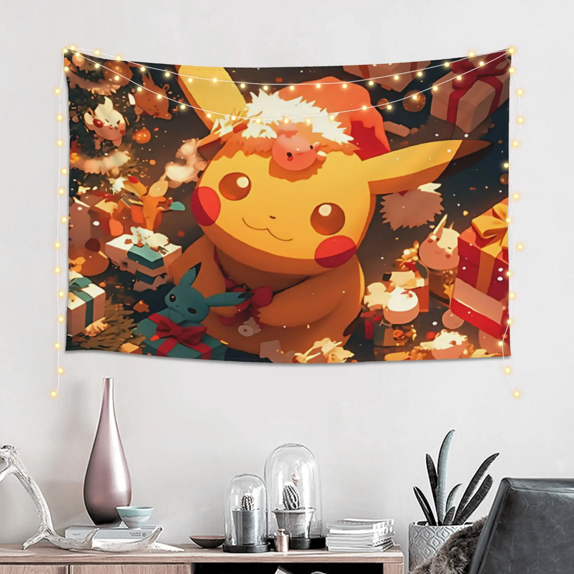 Cutecore pokemon pikachu Tapestry Bedroom Decoration  Wall Hanging Blanket Tapestry Cool Stuff For Room