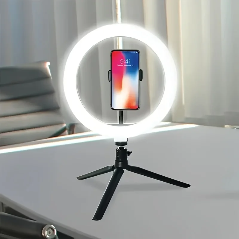 Anillo de luz para Selfie de 10 pulgadas, luz de relleno para fotografía, lámpara de anillo Led con inclinación panorámica para grabación de vídeo, transmisión en vivo, luces para Selfie