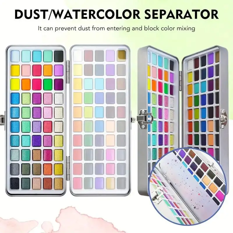 طلاء بالألوان المائية مع فرش، لوحة احترافية، مجموعة فنية للسفر نابضة بالحياة للبالغين والفنانين، مستلزمات الرسم بالألوان المائية #6