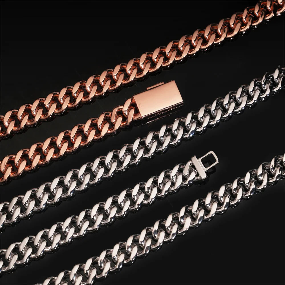 13mm Icedminer Bubble Moissanite Cuban Link Chain Iced Out Necklaces For Men S925 Silver Choker Pass Tester Hip Hop Jewelry view 3