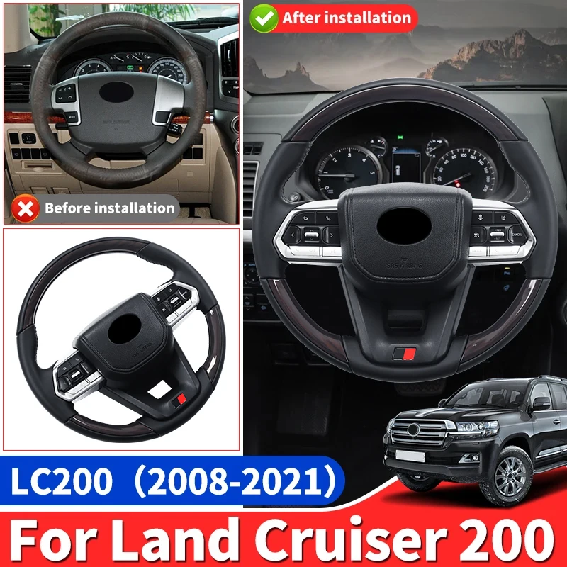 For Toyota Land Cruiser 200 2008-2021 Upgrade Lc300 Steering Wheel Assembly LC200 Interior Modification Accessories Replacement