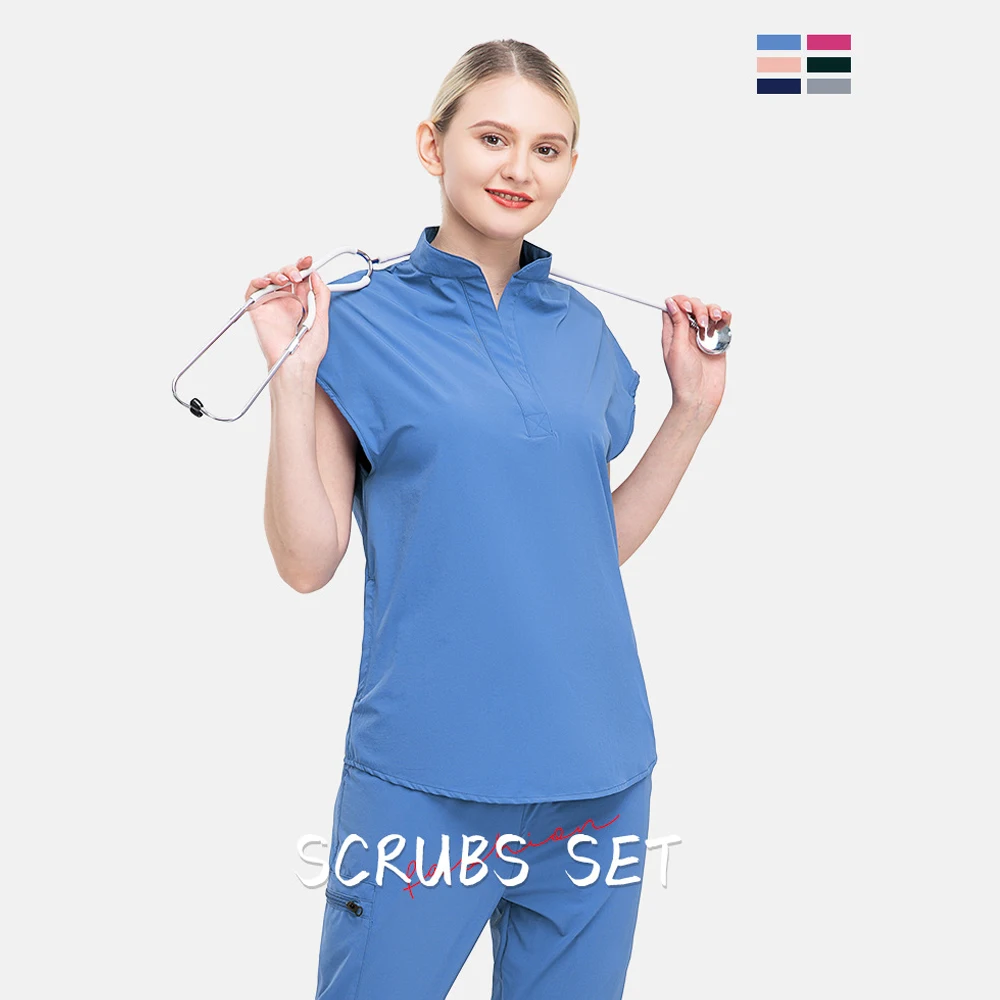 เสื้อและกางเกงชุดยูนิฟอร์มทางการแพทย์แบบนุ่ม ลดเลือนริ้วรอย สำหรับผู้หญิง ทำงานในคลินิก/ศัลยกรรม/ร้านขายสัตว์เลี้ยง/แพทย์/พยาบาล
