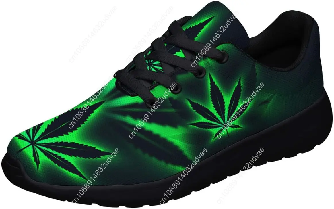 

Mens Womens Marijuana Leaf Shoes,Personalited Weed Running Sneakers Cannabis 420 Walking Tennis Shoes