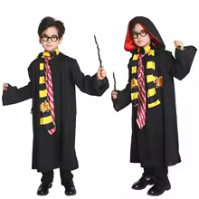 Halloween Magic College cosplay Harry Magic Black Robe costume Hogwarts Kid Boy Harris Cosplay Costume Robe Cape - AliExpress 
