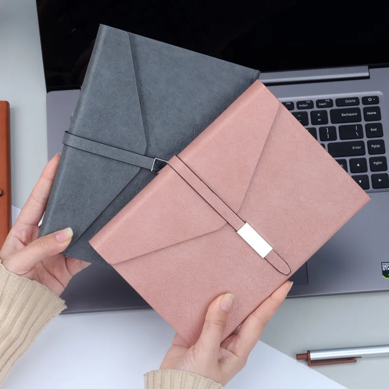 

Folding PU Leather Business Fitted Notebook A5 Journal Hand Book Diary Simple Creative Office School Supplies Notebooks Notepads