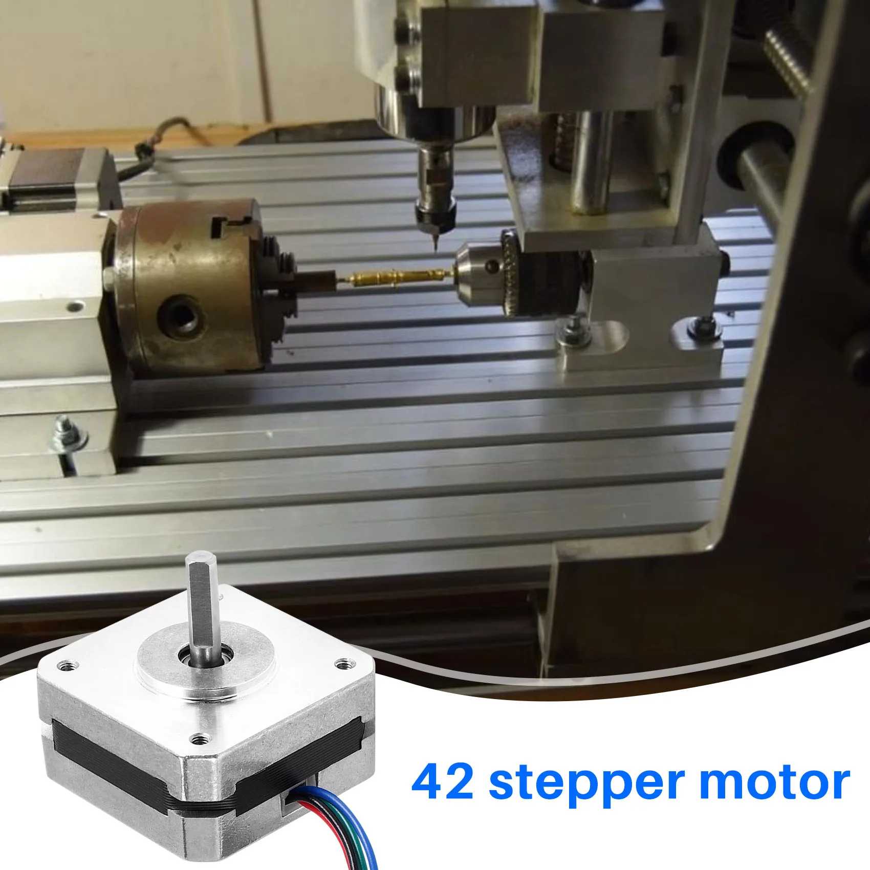 Stepper 4-Lead Nema 17 Motor Stepper 20Mm 1A 13Ncm(18.4Oz.In) 42 Motor Nema17 Stepper untuk Diy 3D Printer Cnc