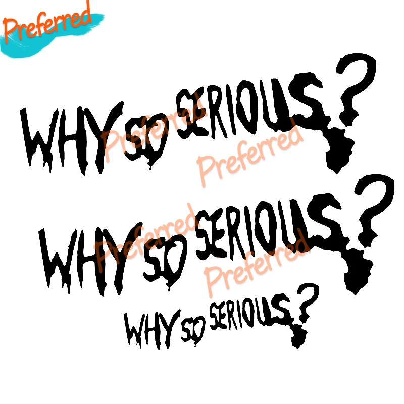 Aufkleber Why So Serious Schriftzug Auto Wand Sticker Joker 24cm Set view 2