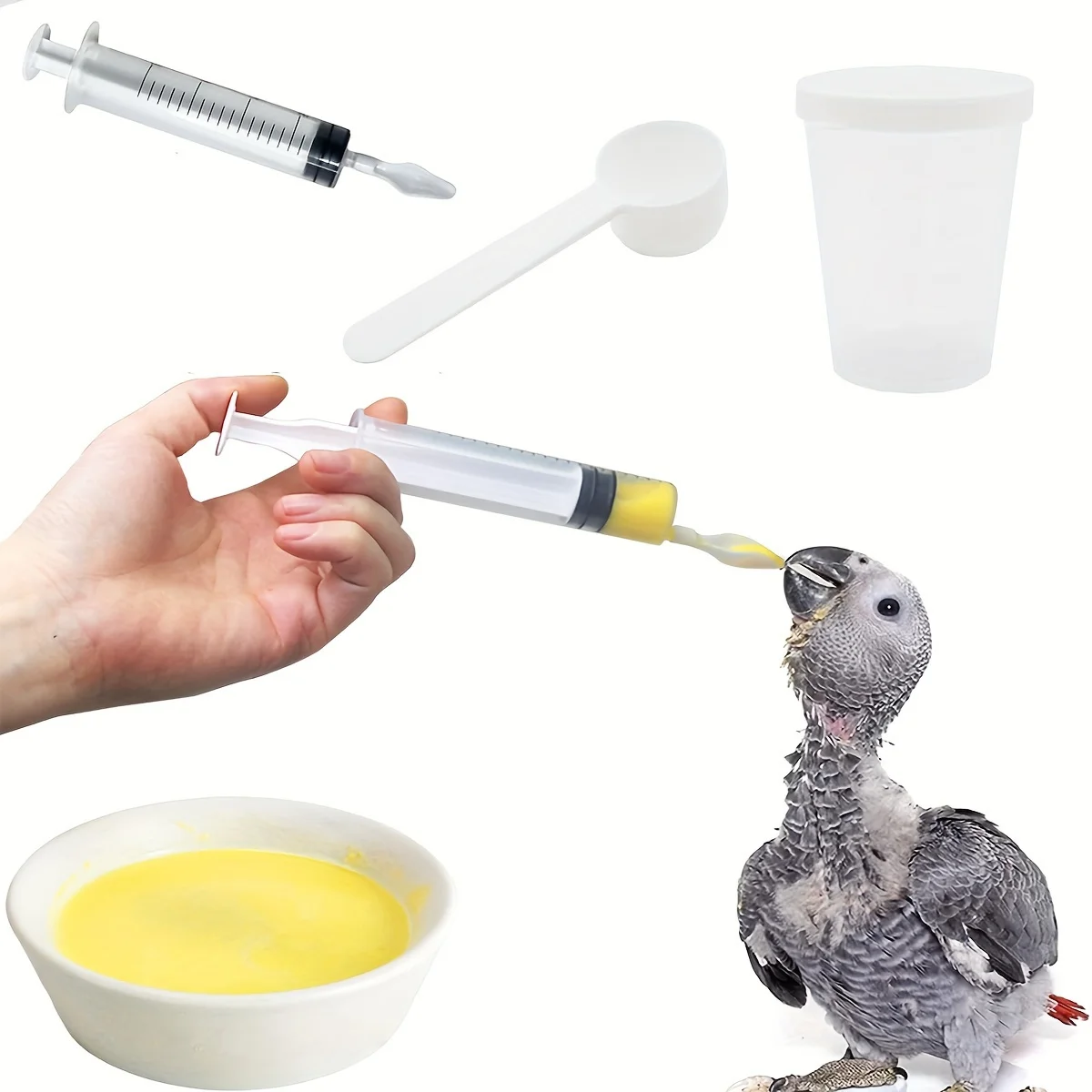 Baby Bird Parrot Small Pet Manual Feeding Syringe Set