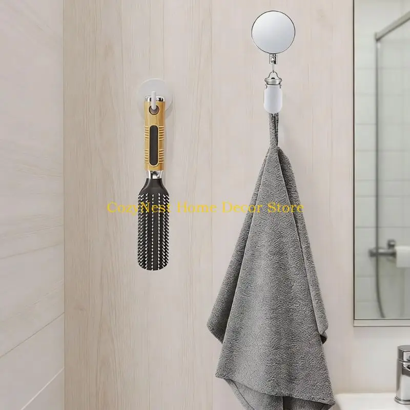 

92MF Portables Retractable Towel Holder With Adhesive Base Automatic Towel Rack