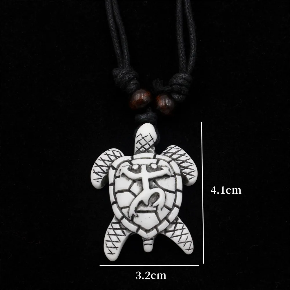 Hawaiin Imitation Yak Bone Carved Puerto Rico Tribal Sun Coqui Taino Frog Sea Turtle Pendant Necklace Jewelry Gift