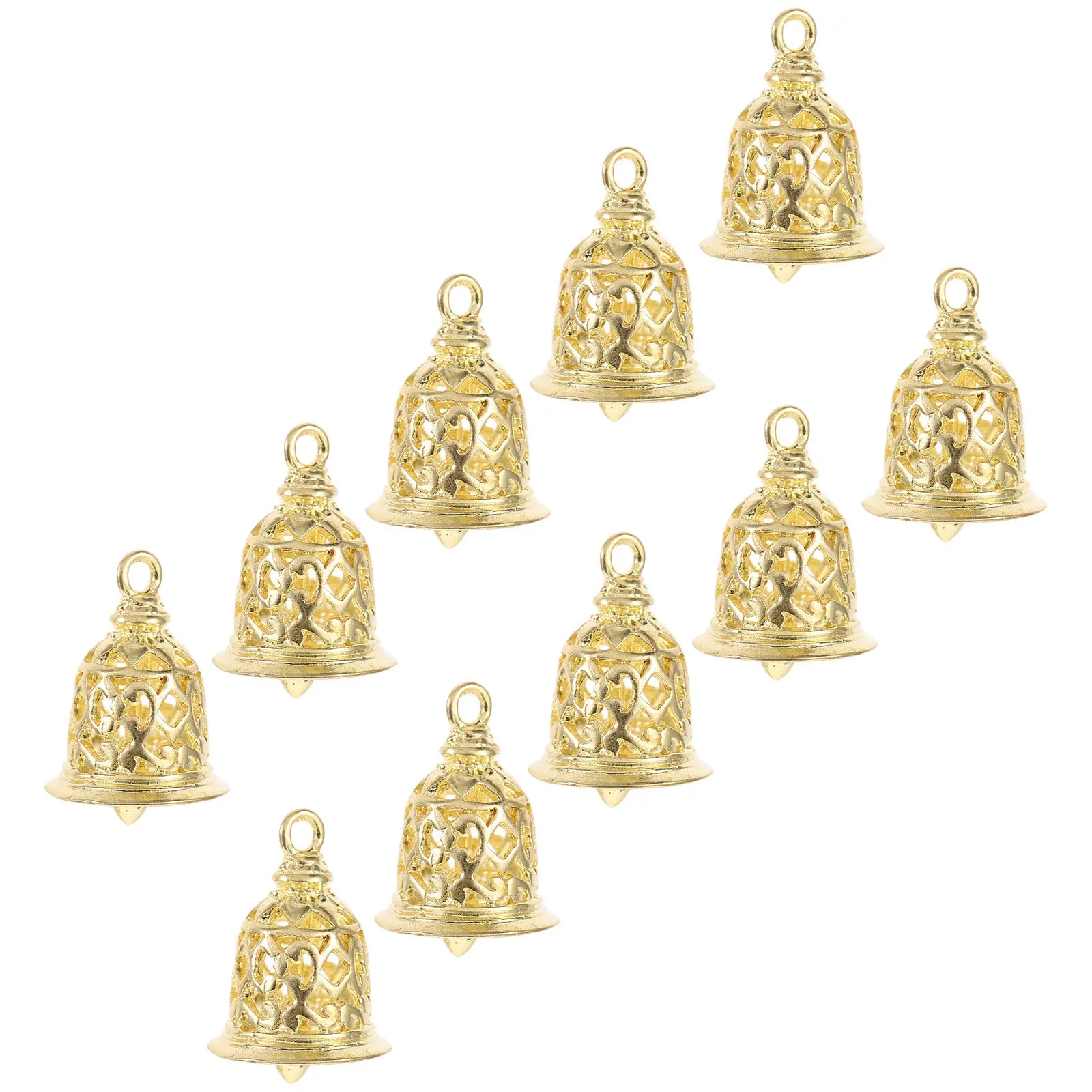 

10 шт., золотой латунный колокольчик, подвеска, декоративные колокольчики для DIY, аксессуары для одежды, нежный колокольчик, подвесные декоры, домашний праздник