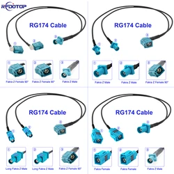 Universal Fakra Z Male/Female to Double Fakra Z Male/Female Connector RG174 Y Type Splitter Cable GPS Antenna Extension Cord