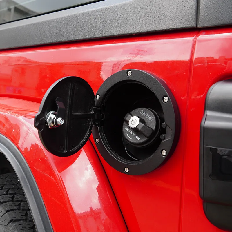 Fuel Tank Cap Cover Decoration With Key Lock ABS Aluminum Alloy For Jeep Wrangler TJ 1997-2006 Car Exterior Accessories