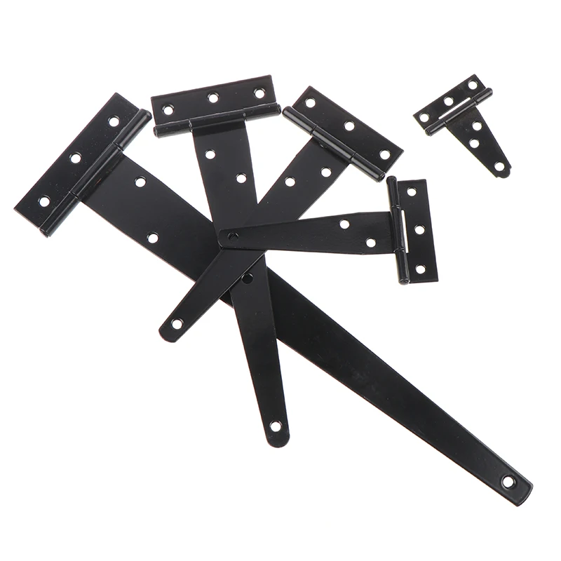 Black Paint T Shape Triangle Hinge Cabinet Shed Wooden Door Gate Hinges Hardware