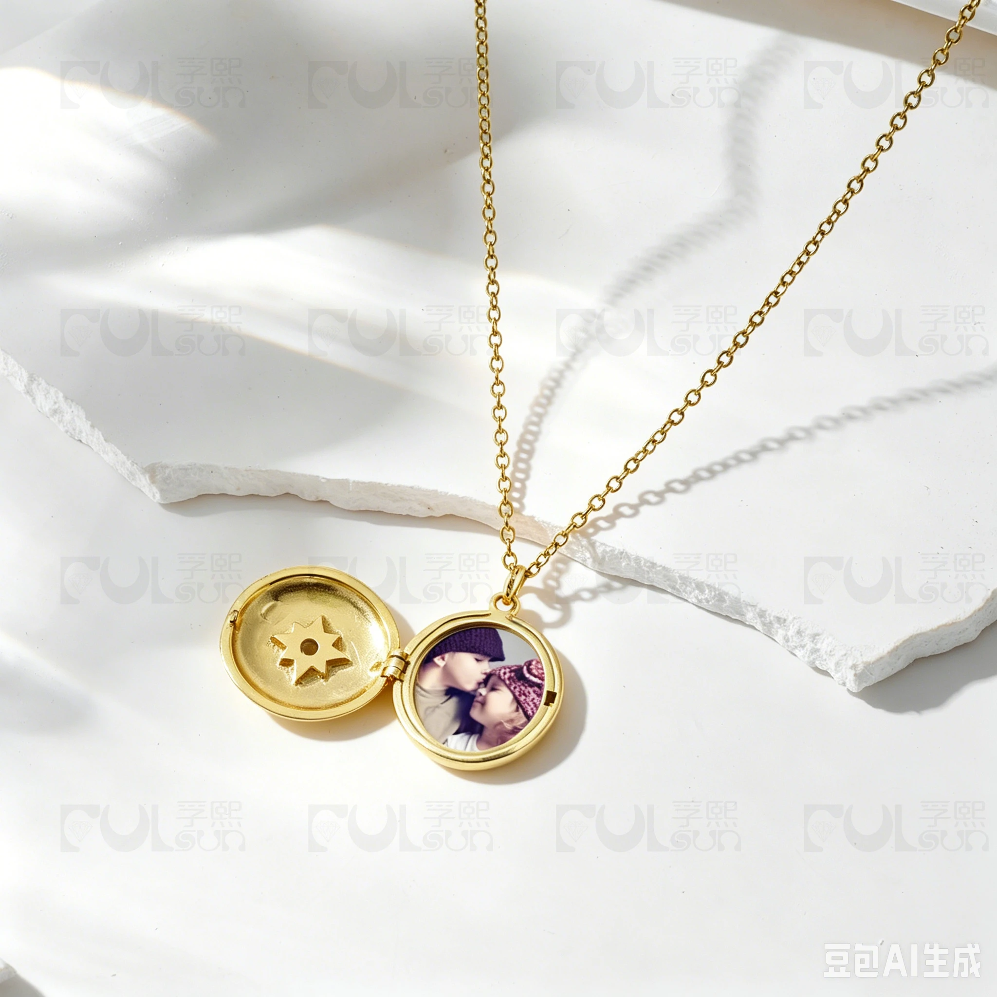 925-sterling-silver-14k-gold-plated-star-zircon-round-photo-locket-necklace-memory-picture-keepsake-pendant-jewelry-gift