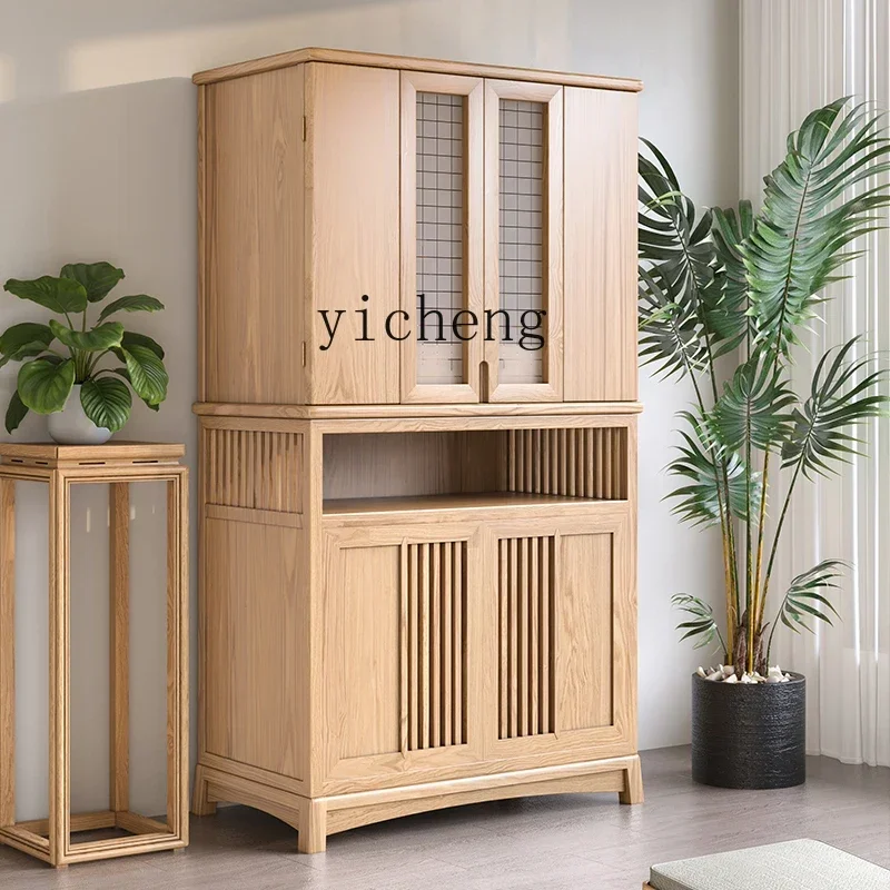 TQQ black walnut shrine offering table shrine household shrine Bodhisattva Buddha cabinet with door God of Wealth cabinet