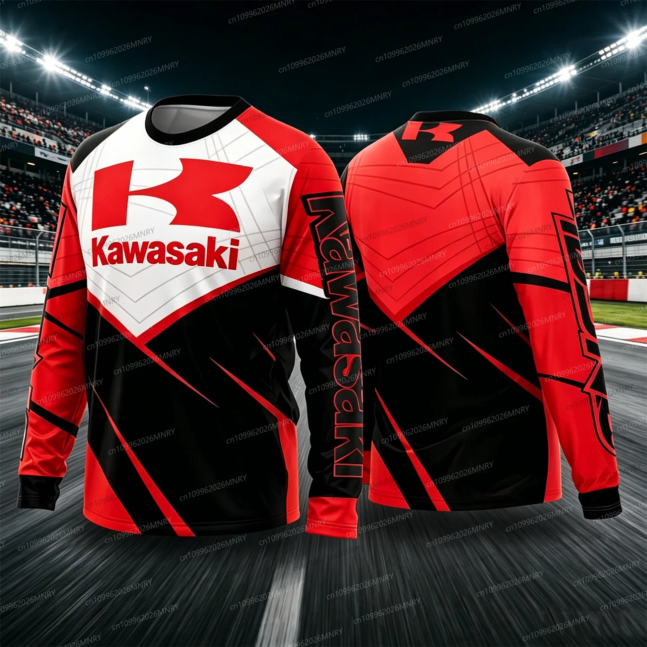 

Летний дышащий быстросохнущий велосипедный костюм Kawasaki Motocross, мужские рубашки, женская спортивная футболка большого размера, топ с длинными рукавами