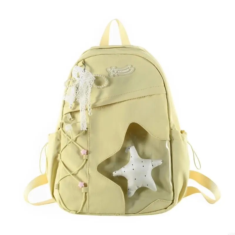 Two-Strap Nylon Backpack with Zippered Main Closure, Polyester Lining, and Reinforced Stress-Point Stitching for School 24BB