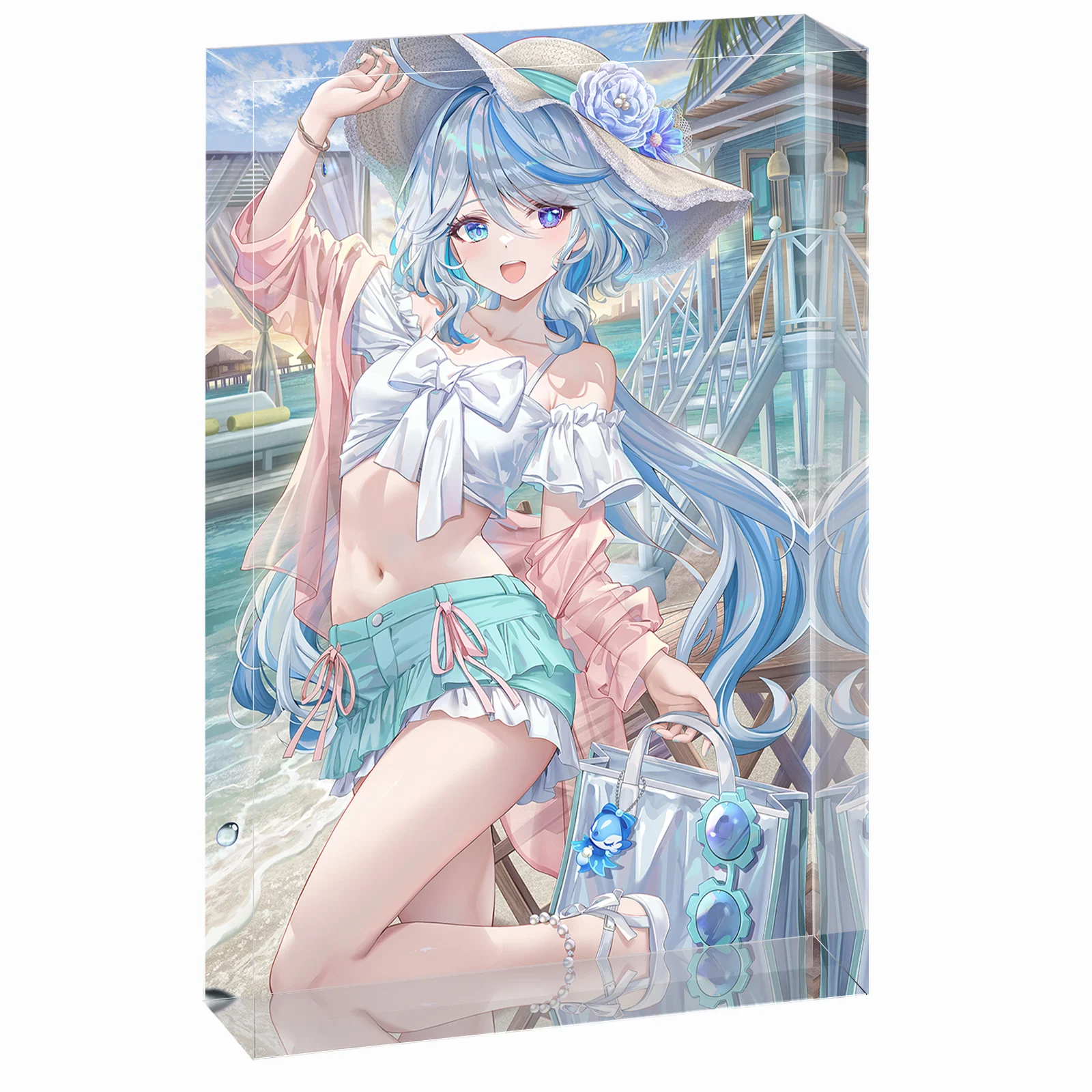 

Furina Genshin Impact Sexy Waifu Acrylic Block, Summer Beach Anime Girl Stand, Custom Collectible Desk Decor, Gamer Gift