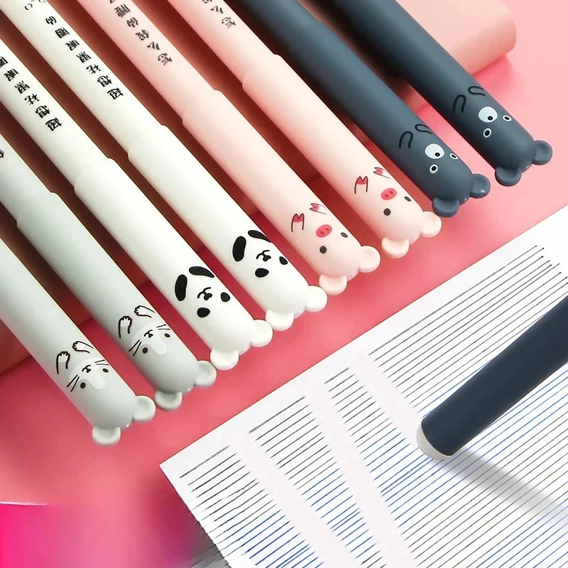 1-45Pcs Cute Cartoon Cat Erasable Gel Pen Set, Washable Ink Refillable Smooth Writing Pens with Comfort Grip for School Office