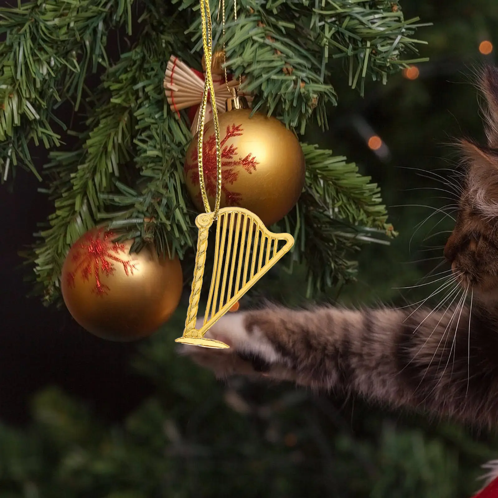 

14Pcs Miniature Acrylic Instruments Christmas Tree Hanging Decor DIY Festive Ornament Set for Dollhouse Micro Display Desk Shelf