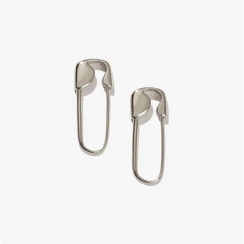 Minimalist Safety Pin Shape Leverback Earrings for Women U-shaped Gold Plated Lock Pendant Pierced Earring Jewelry Accessories