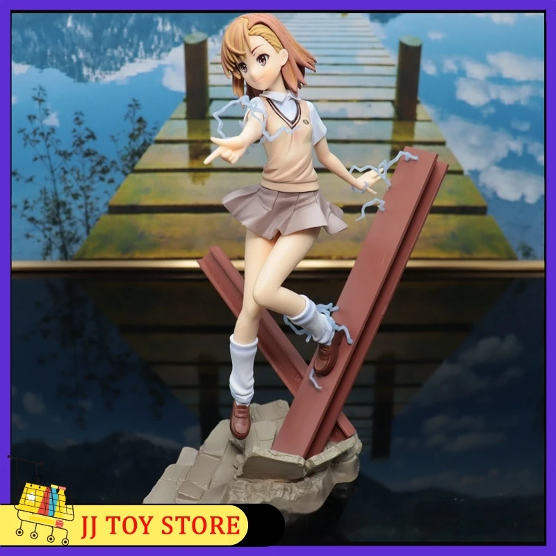 26cm Anime Figure Misaka Mikoto High School Girl Pvc Model Kawaii Doll Statue Surrounding Desktop Collection Decorative Toy Gift