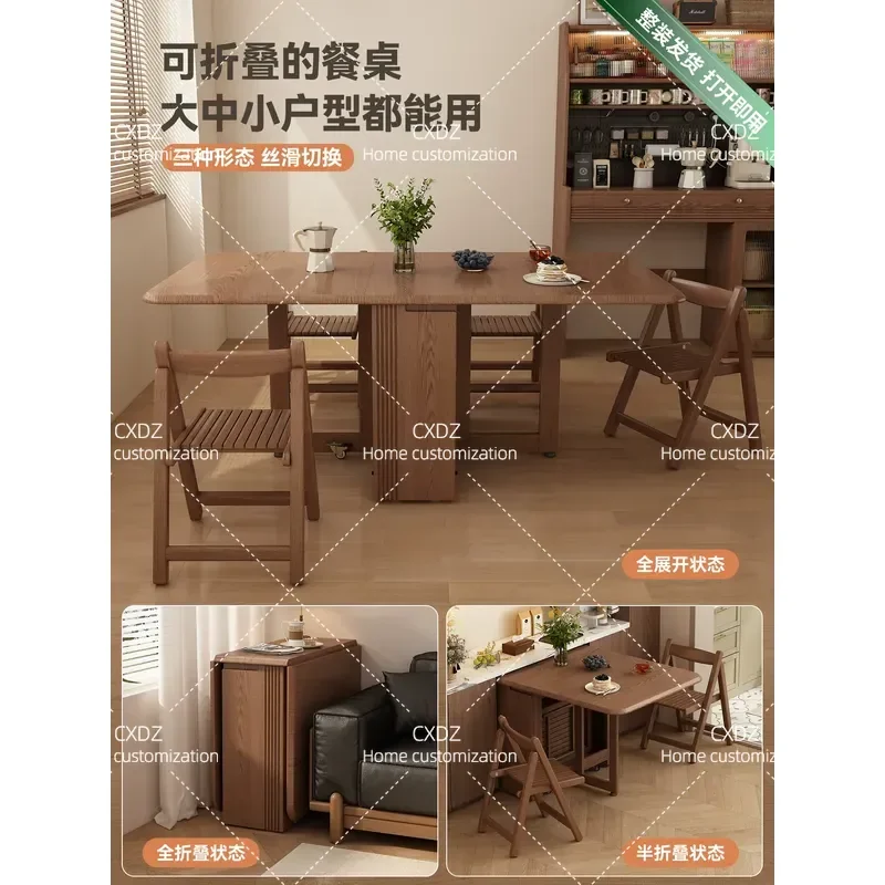 Retro Style Small Folding Table for Living Room Space Saving Home Furniture Compact Side Table 2026 New Design